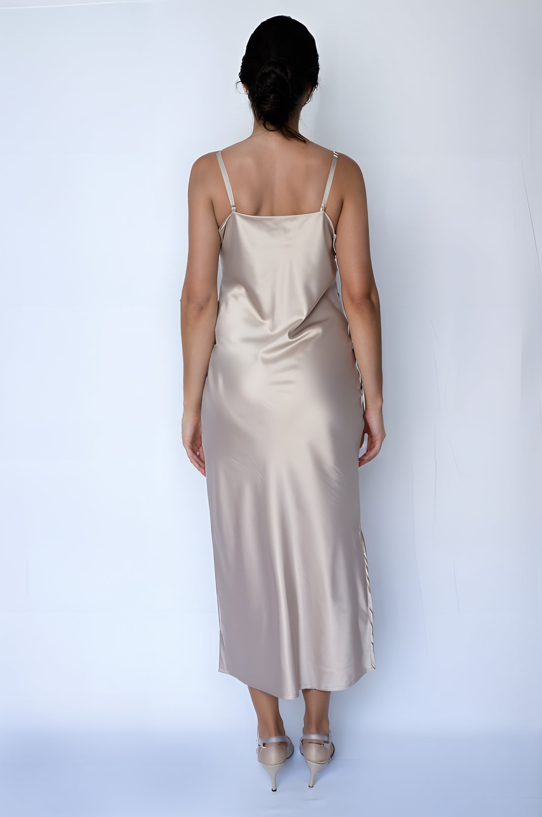 Satin Slip Dress (Champagne)