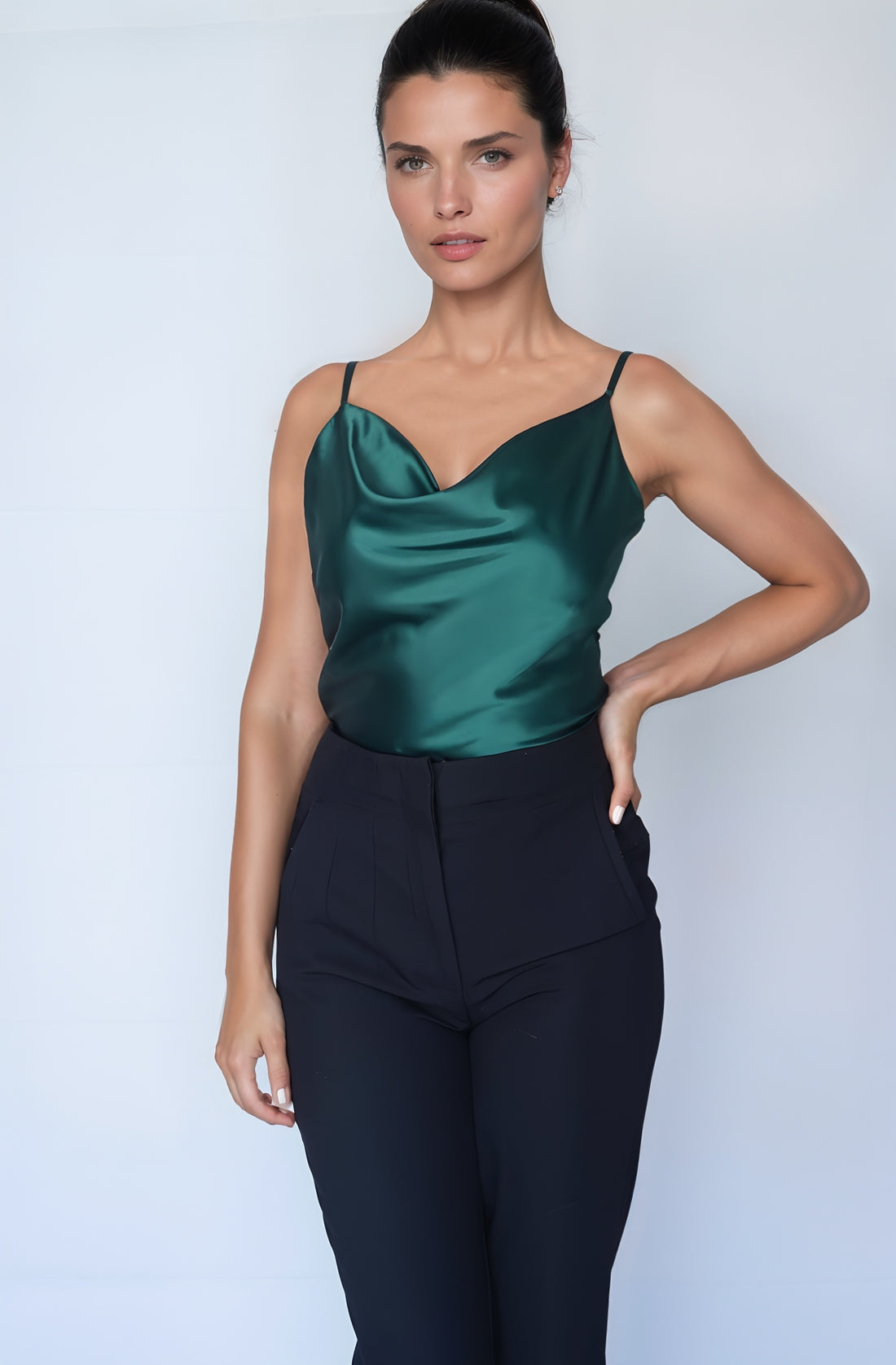 Satin Slip Top (Green)