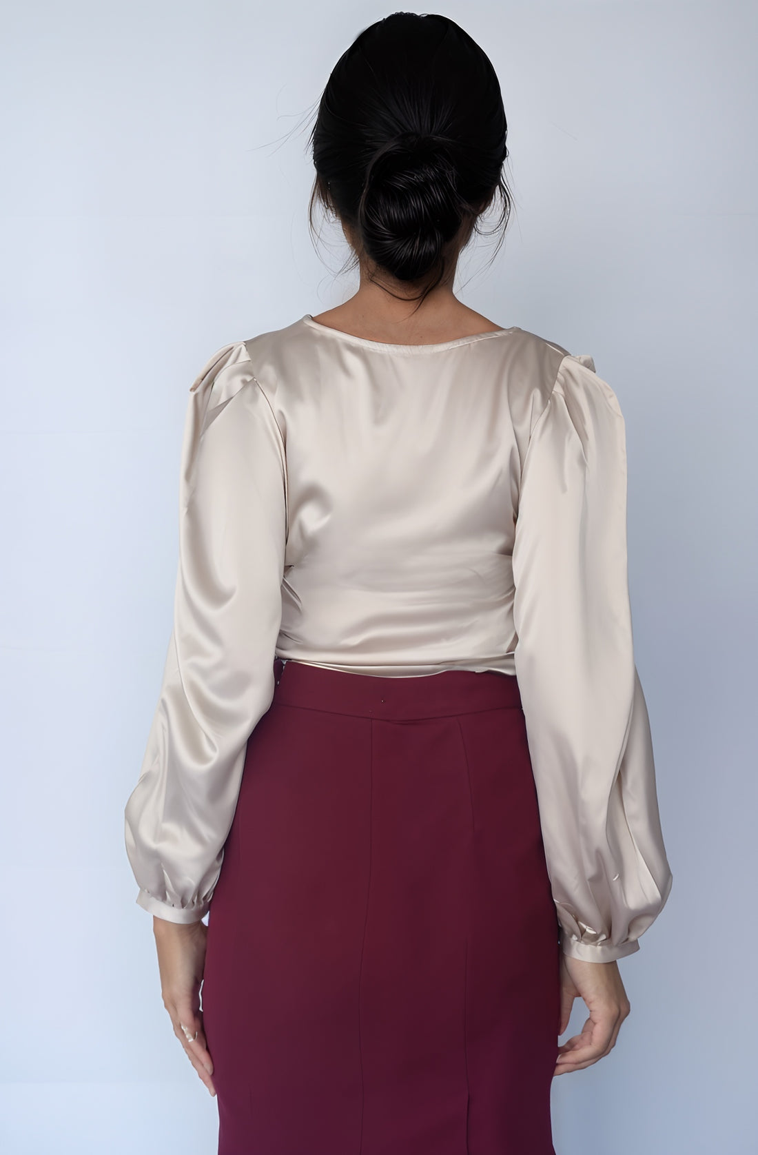 Satin Serenity Blouse (Champagne)