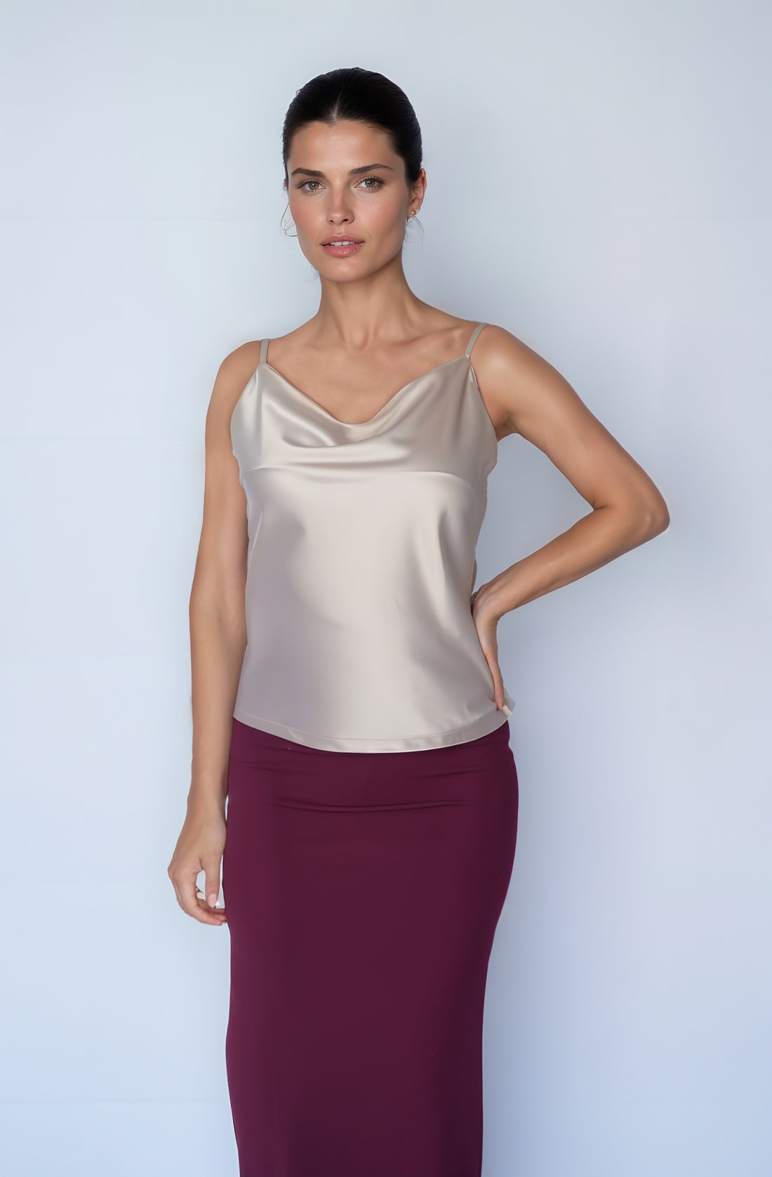 Satin Slip Top (Champagne)